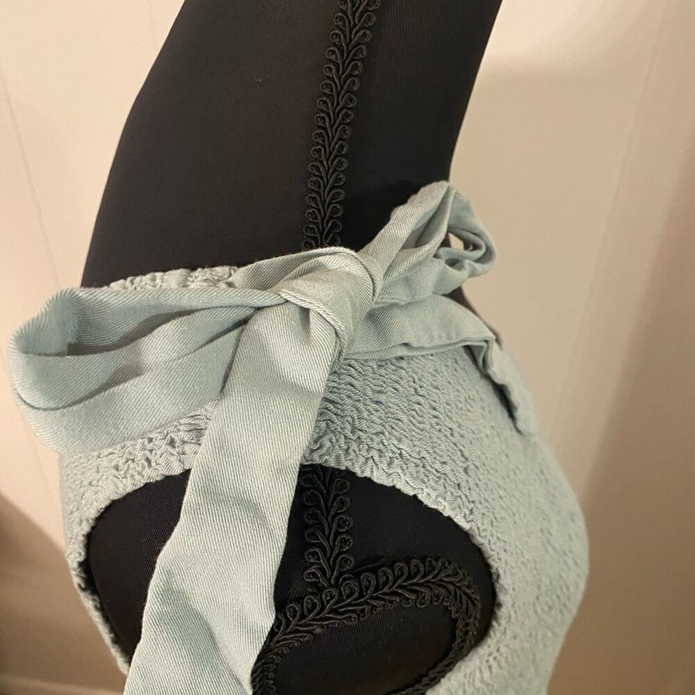 Merokeety One Shoulder Smocked Top Tiered Midi Dress with‎ Front Slit in Sage XL - Picture 4 of 6